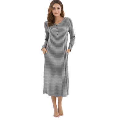 China High Quality QUICK DRY Soft Pajamas Long Sleeve Sleepshirt Bamboo Nightgowns Running for sale