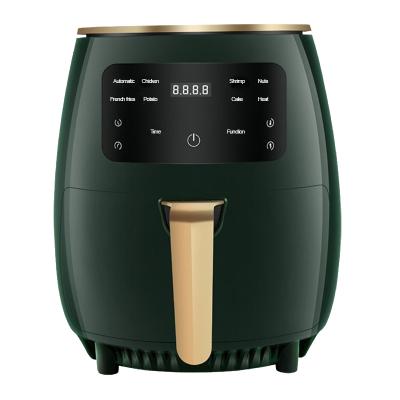 China Customized Touch Screen Healthy Oil Free Basket Nonstick Oil Free Stainless Steel Air Temperature Heating Timer Green Stainless Steel Fryers Customized for sale