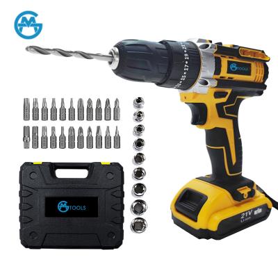 China GMTOOLS 21V 24V Household Power Drill Machine Portable Cordless Drill Set With Battery Power Tools Electric Drills for sale