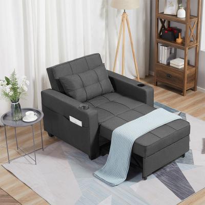 China Best Price Foldable Hot Selling Partner Sofa Bed Single Sofa Cum Sink Folding Sofa Bed Living Room With Cupholders for sale