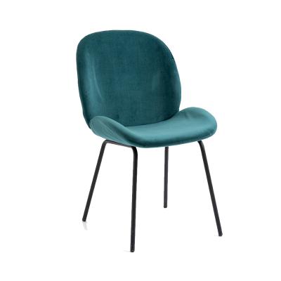 China Cooling Sidekick Newcomer Upholstered Metal Leg Cheap Modern Velvet Dining Chair For Dining Room for sale