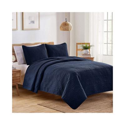 China Wholesale Price Comfortable Breathable Fashion Ultrasonic Embossing 100% PolyesterAndCotton Bedspread for sale