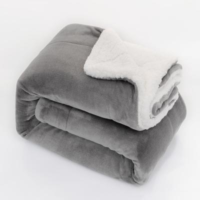 China Plain Factory Wholesale Cozy Knitted 100% Sheer Lambskin Cashmeree Sherpa Throw Blanket for sale