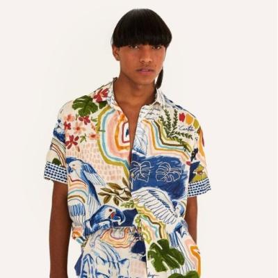 China Anti-pilling Designer Shirts For Men Custom Clothes Men Short Sleeve Shirts Causal Hawaiian Digital Printing Shirt For Men for sale