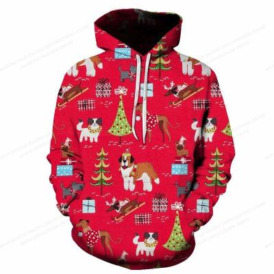 China Anti-wrinkle Christmas Tree Fashion streetwear Hip Hop Hoodies Girls Coat Women Sweats Long Sleeve Coat Men 3d Print Hoodie for sale