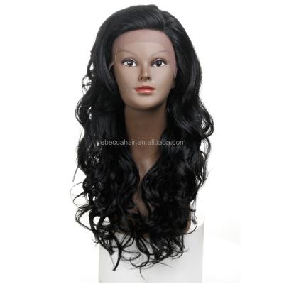 China Noble Synthetic Body Wave Rebecca Fashion Wholesale Body Wave 22 Inches Lace Front Wigs Hair for sale