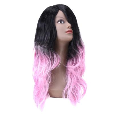 China Fashion Regular Noble Express Synthetic Noble Curly Ombre Wig Colored Ombre Gold Wave Hair Ombre Brazilian Colored Brazilian Hair for sale