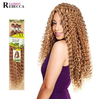 China Factory Wholesale Deep Wave Synthetic Hair Deep Wave Hair Extension Henan Rebecca Synthetic Hair Bundles 22 24 26 Inches for sale