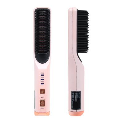 China Amazon USB Home Professional Portable Wet Dry Quick Style Straightening and Curling Hot Flat Iron Brush Comb Tools for sale