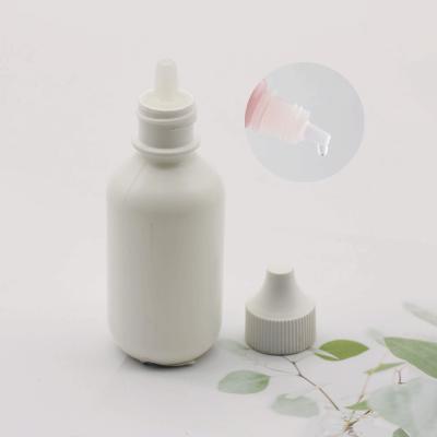 China Eco-friendly Custom White Plastic Eye Drops Container E Liquid Dropper 2 Ounce 60ml Medical Squeeze Packaging Bottle for sale