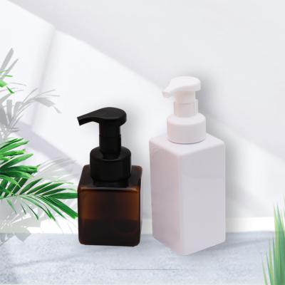 China Eco-friendly 8oz Foam Empty Pump Bottles 250ml 500ml Square PET Plastic Foaming Hand Soap Shampoo Bottle for sale