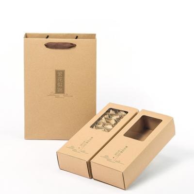 China Customize Recyclable Recycled Brown Kraft Paper Folding Box Tea Package for sale