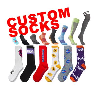 China Design (Fis) Antibacterial Your Own Custom Embroidered Crew Cotton Print OEM Socks Embroidery Logo To Customize Custom Logo Sports Mens Socks for sale