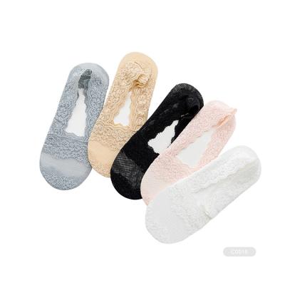 China ZJFY- C061 Anti-failure women footie stockings cut out low cut lace invisible socks lace sneaker socks women for sale