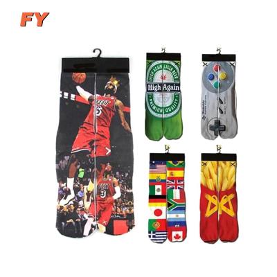 China FY-N651 Antibacterial Cheap Custom Photo Sock Full Graphic Print Socks Printing Transfer Cheap Printed Socks for sale