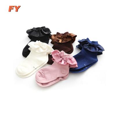 China FY-N1241 Breathable Baby Socks With Bows Baby Bow Socks Baby Socks With Bow for sale