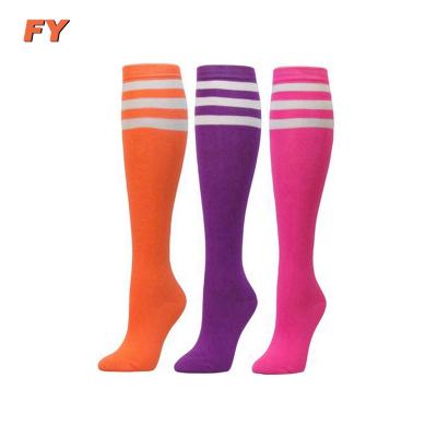 China FY-N514 Anti-Fault Knee High Socks Striped Knee High Socks Long With White Stripes for sale