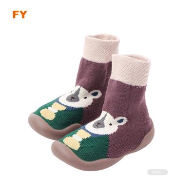 China ZJFY- I0084 Breathable Shoes Sneakers For Kids Socks With Rubber Soles Socks for sale