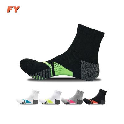 China FY-N007 Antibacterial Sport Padded Athletic Ankle Cushioned Thick Running Sports Socks for sale