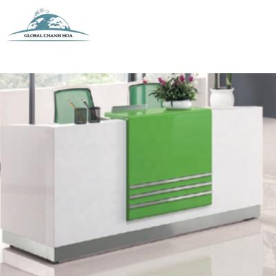 China New Modern White And Green Modern Wooden Table Office Counter Reception for sale