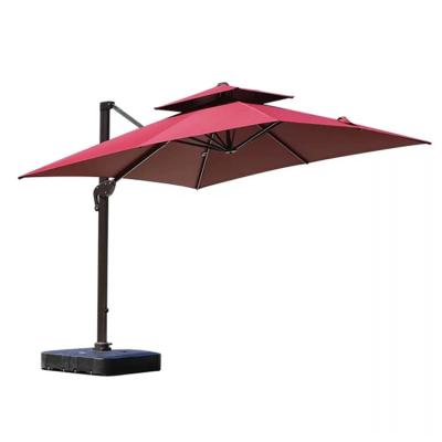 China New Luxury Synthetic Rattan Outdoor Furniture Patio Pool Garden Waterproof Umbrella for sale