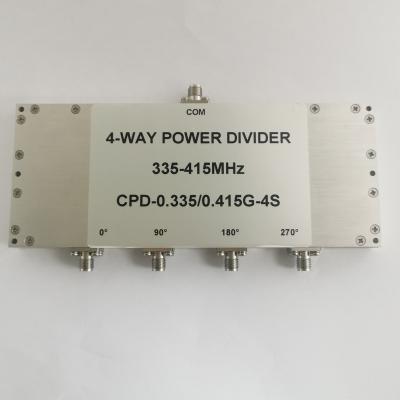 China Different Phase or Hybrid or High Power 335-415M RF 4 Way Power Splitter Combiner or One to Four Power Splitter Bridge CPD-0.335/0.415G-4S (Different Phase) for sale