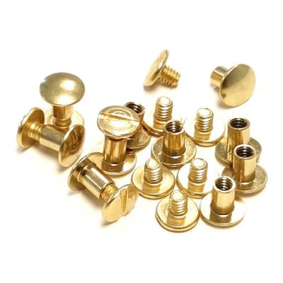 China Customization Pan Advanced stainless steel brass copper male to female Chicago screw purse belt book binding screws for sale