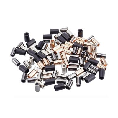 China Nickel Free Custom Made Leather Jewelry Connectors Silver Black Decorative Brass Rope End Cap for sale