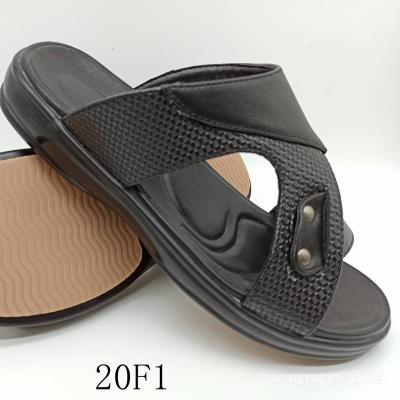 China 2021 Middle East slipper men's Arabic sandals wholesale PVC EVERGREEN PU leather slippers new design for sale