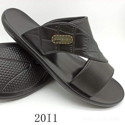 China 2021 Middle East slipper men's Arabic sandals wholesale PVC EVERGREEN PU leather slippers new design for sale