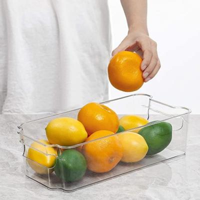 China Viable Hot Selling Clear Plastic Fridge Organizer Bins Fridge Organizer Storage Containers Box For Fridge Freezer for sale