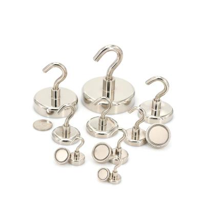 China Magnetic Fridge Hang Magnet With Hook Viable Silver Color Metal Hooks in Different Sizes for sale