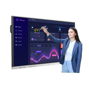 China Indoor Multimedia 65 Inch Interactive Touch Screen Smart White Panel For School All In One Screen Touch PC White Panel For Classrooms for sale