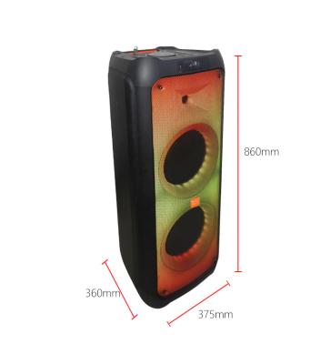 China EZCast Feiyang new dual 10inches straining DJ powered AUX speaker. speaker partybox 1000W wireless with fire effect light for sale