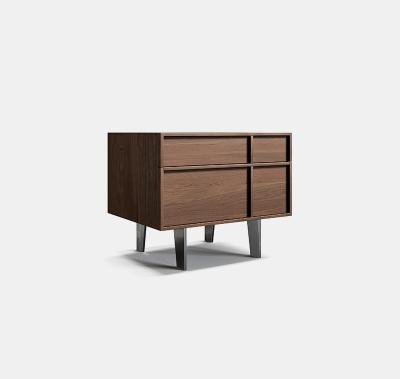 China Modern North American Black Walnut Solid Wood Nightstand For Bedroom Luxury North American Light Oak Bedside Table Can Be Customized for sale