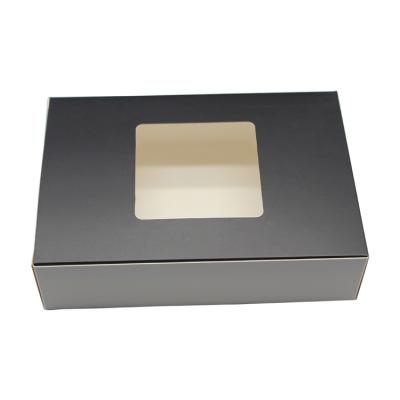 China Recyclable Single Storage Package Brownie Kraft Paper Box Tea With PVC Window for sale