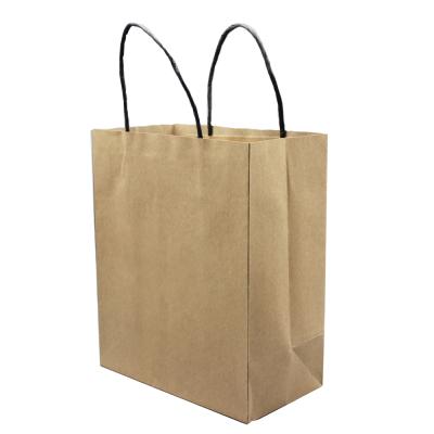 China Recyclable Wholesale Custom Printing Logo Kraft Paper Bags Take Away Paper Bags for sale