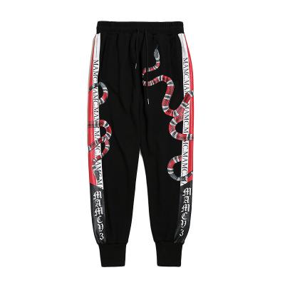 China custom mens all-match Anti-wrinkle sweatpants stitching sports running skinny breeches sweatpants men sports slim fit pants jogger sweatpants for sale