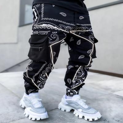 China Anti-wrinkle hip hop cargo pants multi-pocket jumpsuits printing harem pants for men fashion pants for sale