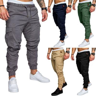 China anti-wrinkle pocket pants mens strap control gym slim track pants for men lace up waistband mens stacked track pants for sale