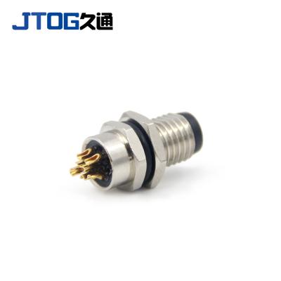 China M8 5pin Circular Metal Connector Automotive Waterproof Male Soldered Rear Mount Receptacle Socket for sale