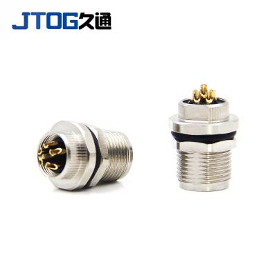 China M8 Circular Metal Connector 6pin Automotive Waterproof Female Soldered Rear Mount Receptacle Socket for sale