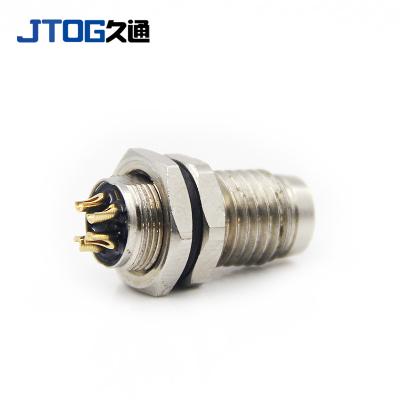 China M8 Automotive Waterproof Circular Metal Connector 4pin Male Soldered Front Mount Receptacle Socket for sale