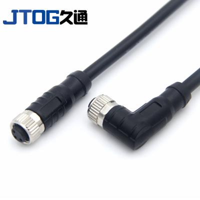 China Straight Automotive M8 Male To Female Rectangle PVC / PUR Waterproof Assembly Extension Cable Connector for sale