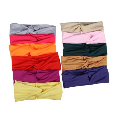 China New Solid Color Solid Color Cross Headband Ladies Sports Antiperspirant Amazon Headband Hair Accessories for sale