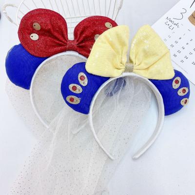 China Popular Children Ears Mouse Link Bow Headband Cartoon Crown Party Cat Claw Headband for sale