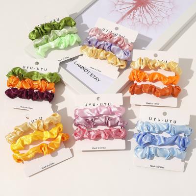 China Eco-Friendly Thin Single Head Ponytail Set CIS Large Intestine Hair Satin Ring Hair Rope Leather Hair Rope for sale