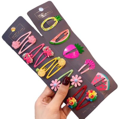 China 10/15 Pcs Eco-friendly/Cute Cartoon Animals Set Girls Kids Fruits Lovely Hairpins Barrettes Kids Hair Accessories for sale