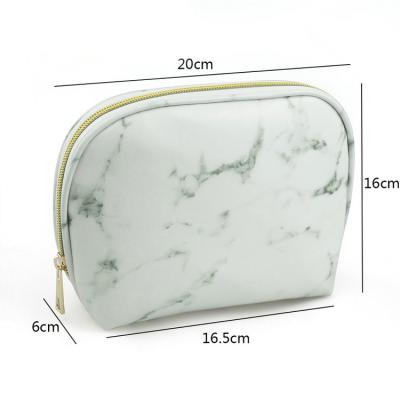 China Marble Stone 2021 Stone Shell Bag Box Pouch Cosmetic Case Organizer White Natural Marble Stone Makeup Storage Travel Toiletry Item for sale