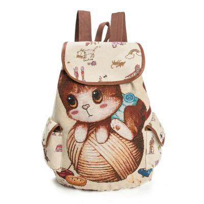 China 3d print LYMECH 3D printing travel canvas backpack vintage small backpack bag for girl women for sale